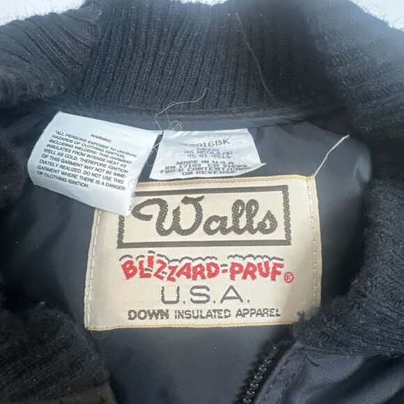 Vintage 80s Walls Blizzard-Pruf Insulated Outerwear Down Puffer Vest Black 46R - Picture 5 of 11